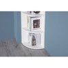 Basicwise Wall Corner 4 Tier Shelves Bookcase, White QI003553.W